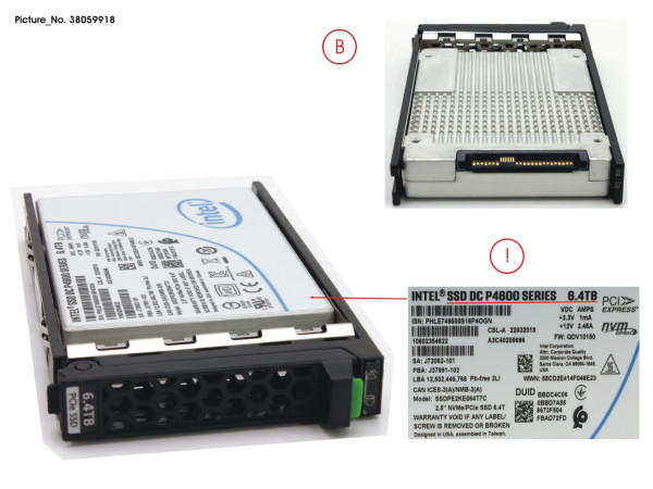 SSD PCIE3 6.4TB MIXED-USE 2.5' H-P EP