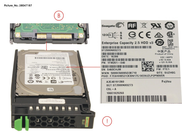 HD SAS 12G 2TB 7.2K 512E HOT PL 2.5' BC