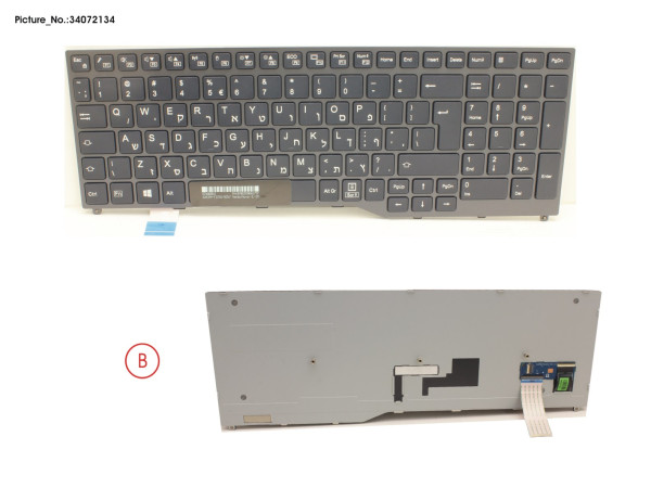 KEYBOARD BLACK W/O TS HEBREW