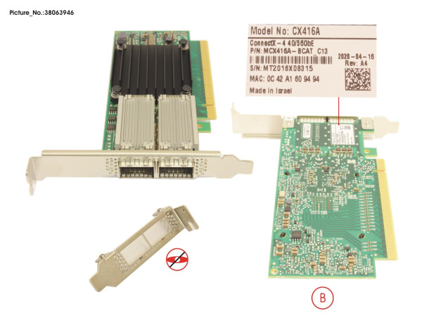 PLAN EP MCX4-EN 40GB 2P QSFP LP, FH