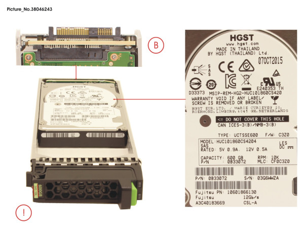 JX40 S2 HD DRIVE SAS 600GB 10K 12G 512E