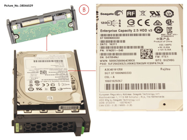 HD SAS 12G 1TB 7.2K 512E HOT PL 2.5' BC