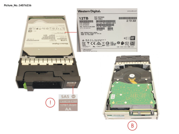 DX S3/S4 HD DRIVE 3.5' 12TB 7. 2K AF