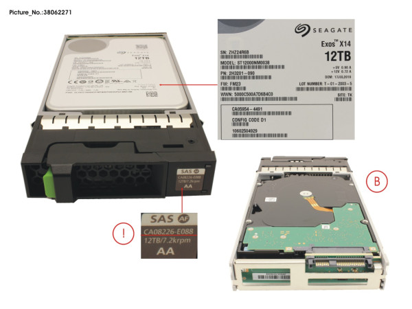 DX S3/S4 HD DRIVE 3.5" 12TB 7.2K AF