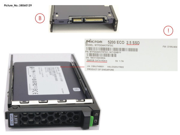 SSD SATA 6G 3.84TB READ-INT. 2.5' H-P EP