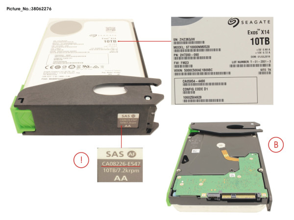 DX S4 HDDE HD DRIVE 10TB 7.2K AF