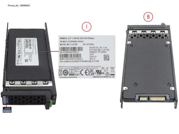 SSD SATA 6G MU 3.84TB SED IN SFF SLIM