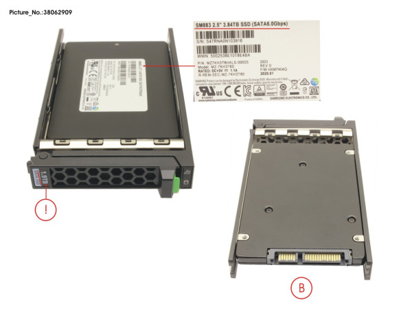 SSD SATA 6G 3.84TB MIXED-USE 2.5' H-P EP