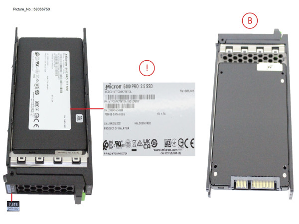 SSD SATA 6G RI 7.68TB IN SFF SLIM