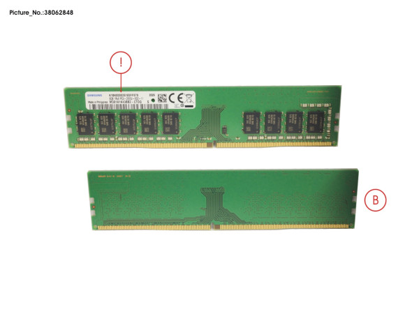 8GB (1X8GB) 1RX8 DDR4-2666 U ECC