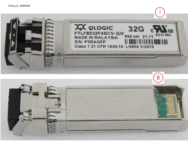 32GB SFP+ TRANSCEIVER, SR LC CONNECTOR