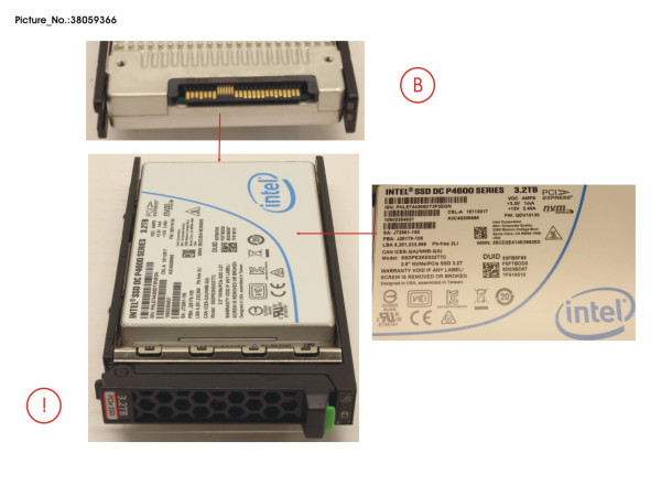 SSD PCIE3 3.2TB MIXED-USE 2.5' H-P EP