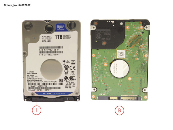 HDD 1TB SATA2-5 S3 5,4K/WD 4K-AF (7MM)