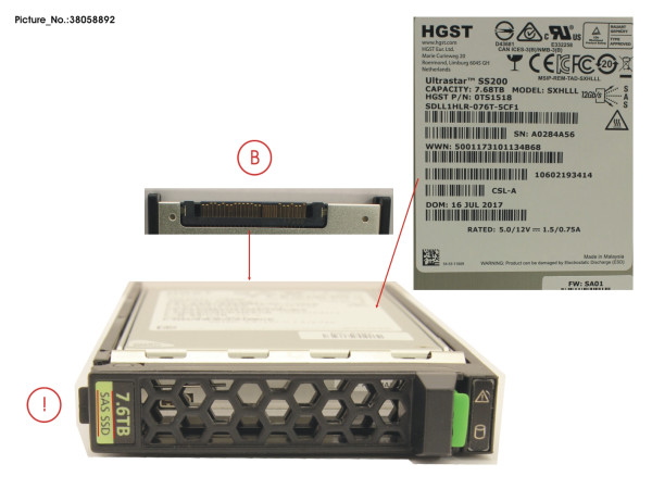 SSD SAS 12G 7.68TB READ-INT. 2.5' H-P EP