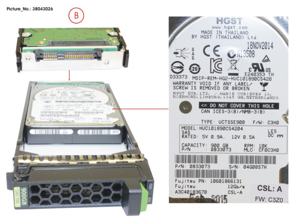 JX40 S2 2,5" HD SAS 900GB 10k 12G 512E