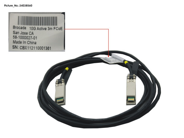 SFP+ ACTIVE TWINAX CABLE BROCADE 3M