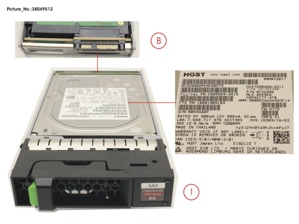 DX S4 SED DRIVE 3.5' 4TB 7.2K