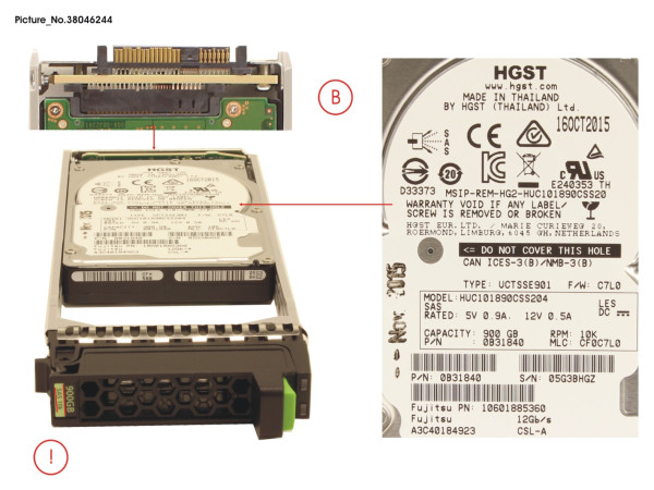 JX40 S2 HD DRIVE SAS 900GB 10K 12G 512N