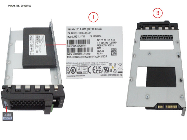 SSD SATA 6G RI 3.84TB SED IN LFF SLIM