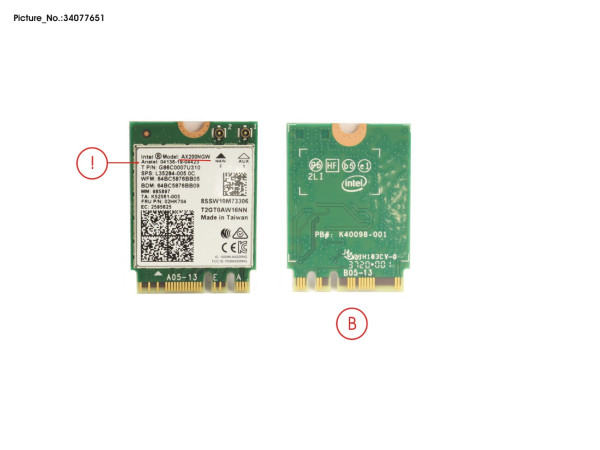 INTEL WLAN AX200 NGWG 2230, 2X2 AX+BT