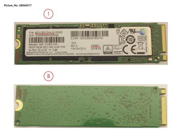 SSD PCIE M.2 2280 512GB PM981