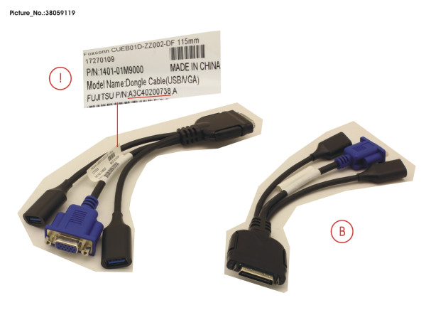 DONGLE CABLE (USB/VGA)