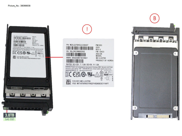 SSD SAS 24G RI 3.84TB SED IN SFF SLIM