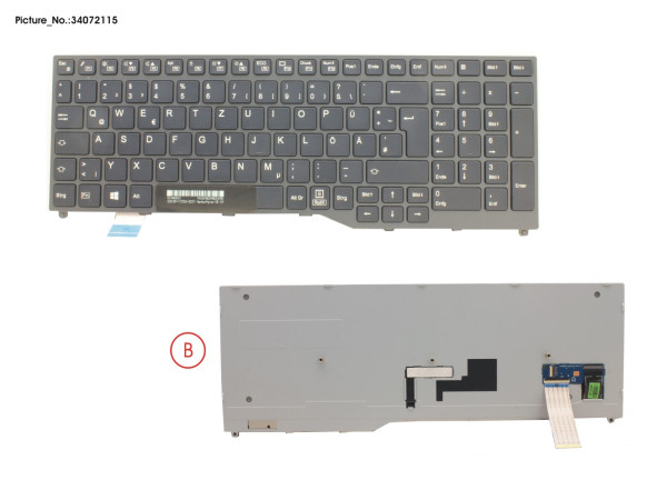 KEYBOARD BLACK W/O TS GERMAN