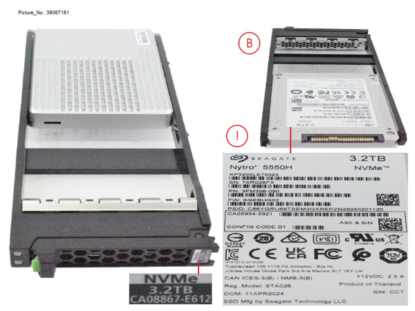 DXS6 SSD NVME FIPS 2.5" 3.2TB