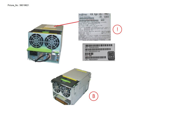 BX900 PSU 2.880W PLATINUM HP W/O POWER C