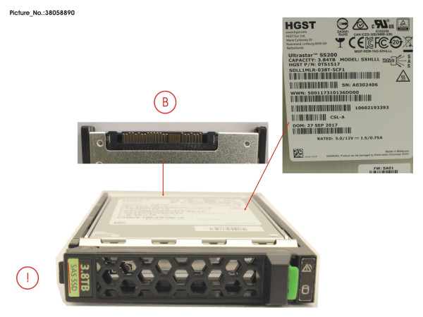 SSD SAS 12G 3.84TB READ-INT. 2.5' H-P EP