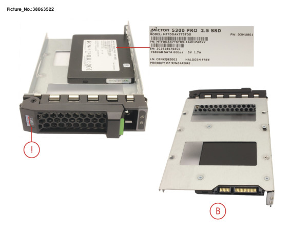 SSD SATA 6G RI 7.68TB IN LFF SLIM