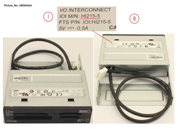 MULTICARD READER W/O FRONT USB 3.5'