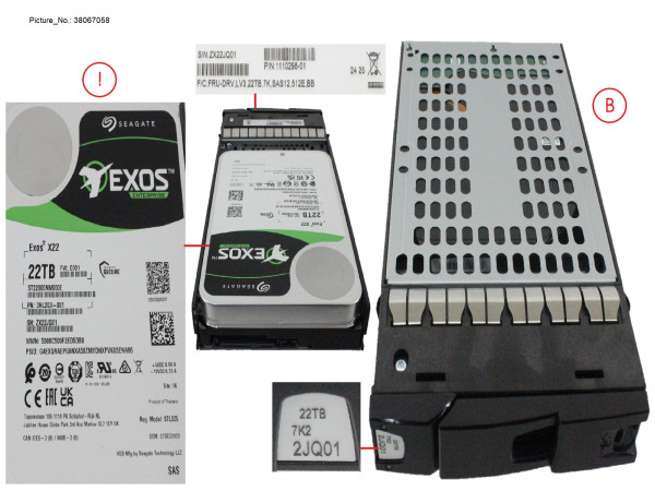 ETERNUS NU SED HDD,3.5",22TB,7K,12G,N-SA