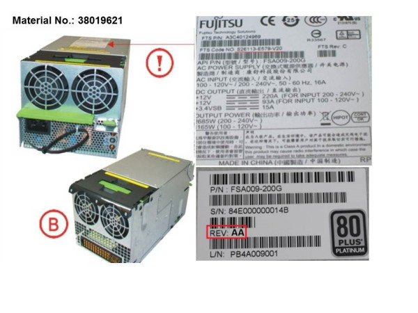BX900 PSU 2.880W PLATINUM HP W/O POWER C