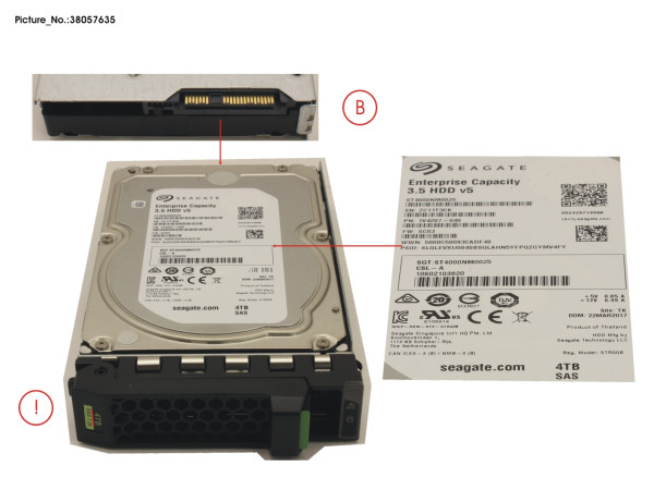 HD SAS 12G 4TB 7.2K HOT PL 3.5' BC