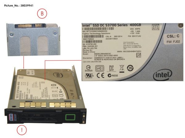 SSD SATA 6G 400GB Main 2.5 Zoll H-P EP