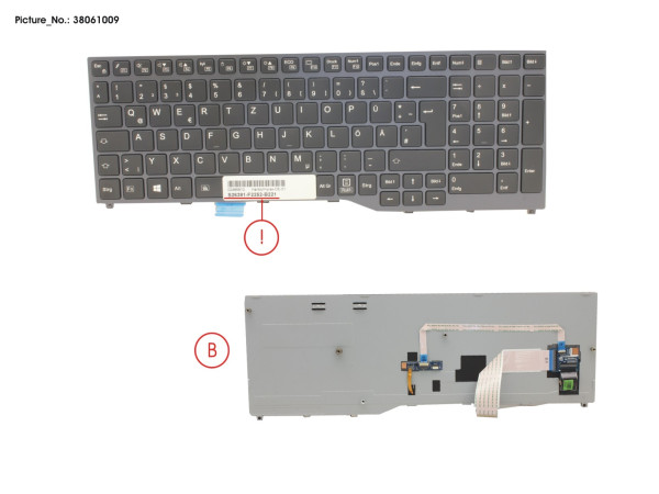 KEYBOARD BLACK W/ BL GERMAN