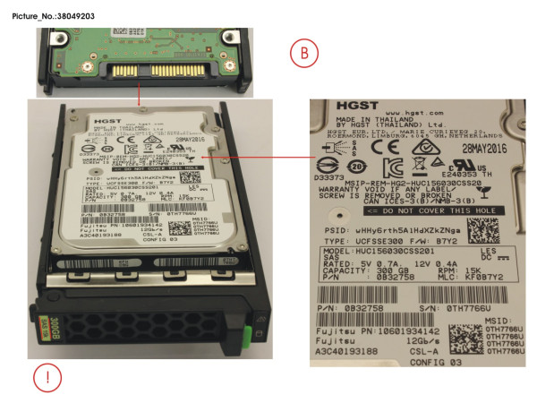 HD SAS 12G 300GB 15K 512N SED H-PL 2.5'