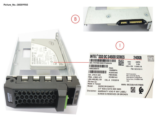 SSD SATA6G 240GB MIXED-USE 3.5' HP S4600