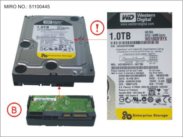 HDD 1TB BC-SATA 7.2K 3.5'