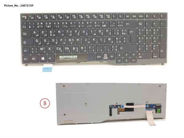 KEYBOARD BLACK W/ TS ARABIC/FRANCE