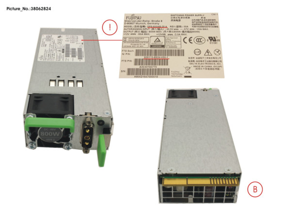 MODULAR PSU DC -48V 800W PLATINUM HP