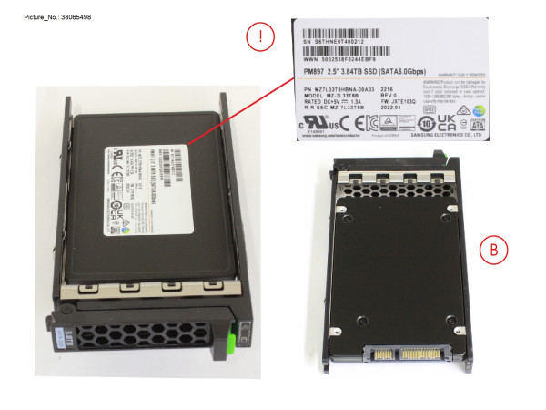 SSD SATA 6G 3.84TB MU SFF FOR NUTANIX