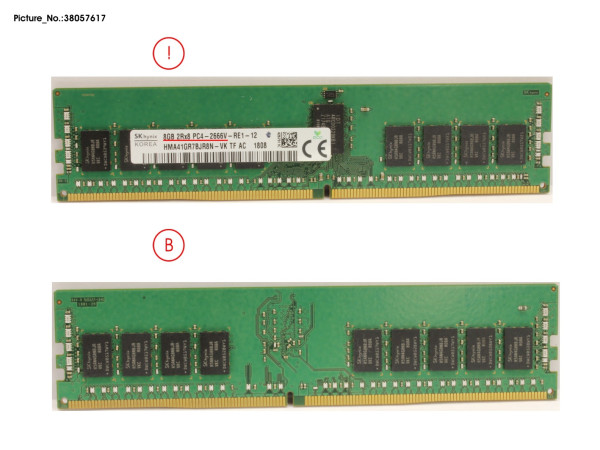 8GB (1X8GB) 2RX8 DDR4-2666 R ECC