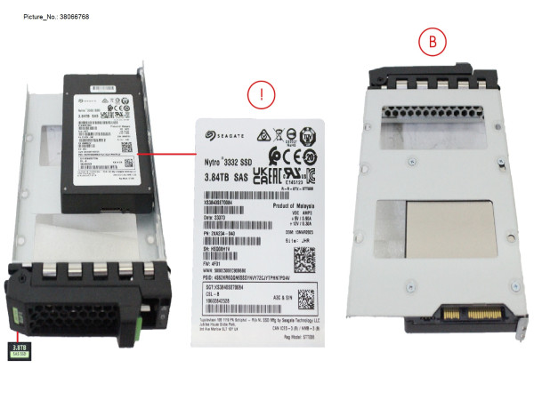 SSD SAS 12G RI 3.84TB IN LFF SLIM