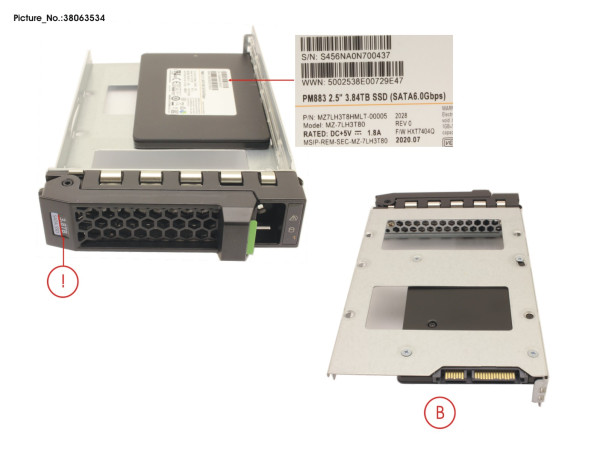 SSD SATA 6G RI 3840GB IN LFF SLIM