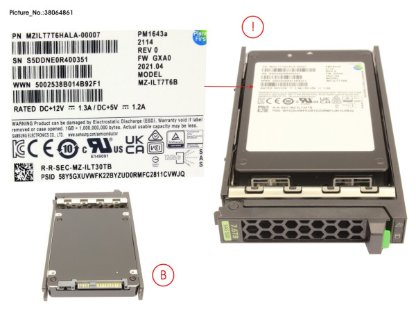 SSD SAS 12G 7.68TB READ-INT. 2.5' H-P