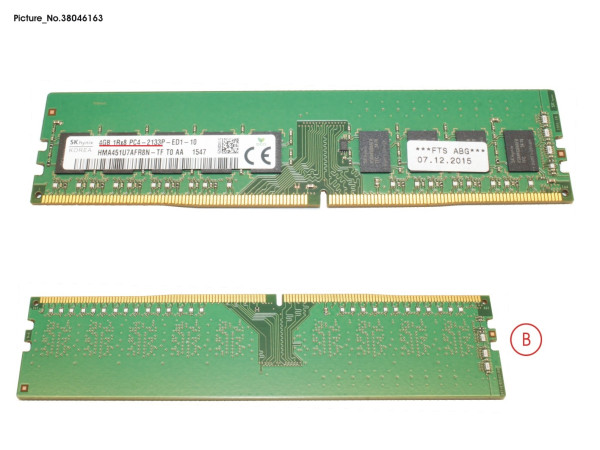 4GB (1X4GB) 1RX8 DDR4-2133 U ECC