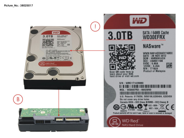 HDD 3 TB WD RED FOR NAS